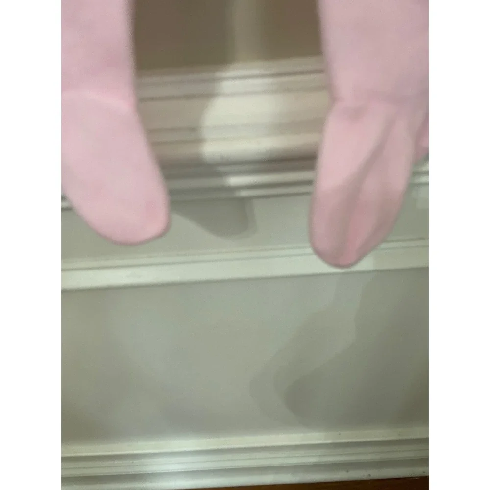 Vtg 80s Carters Pink Fleece Hooded Footed Sleeper Bunny Deadstock 21-25lbs L